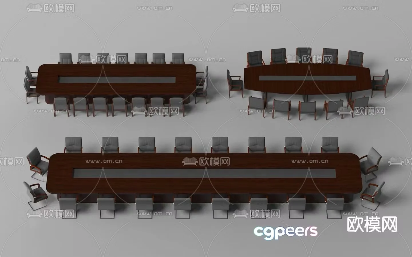 Conference tables and chairs conference table 3d model
