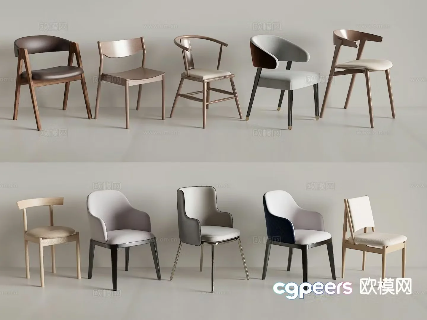 Modern chair dining chair 3d model