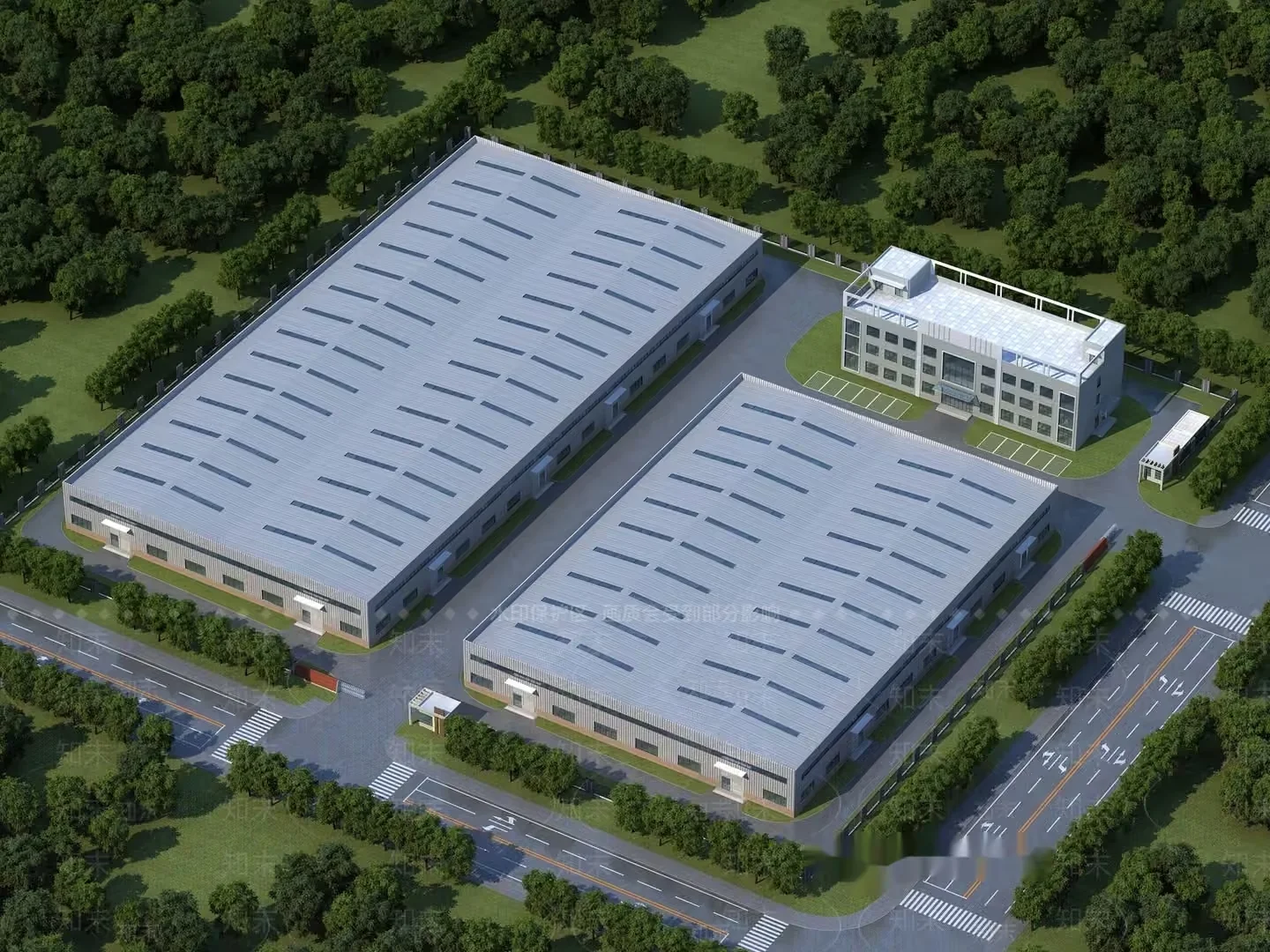 A Large Industrial Building 3D Model – 18658 – VRAY Render