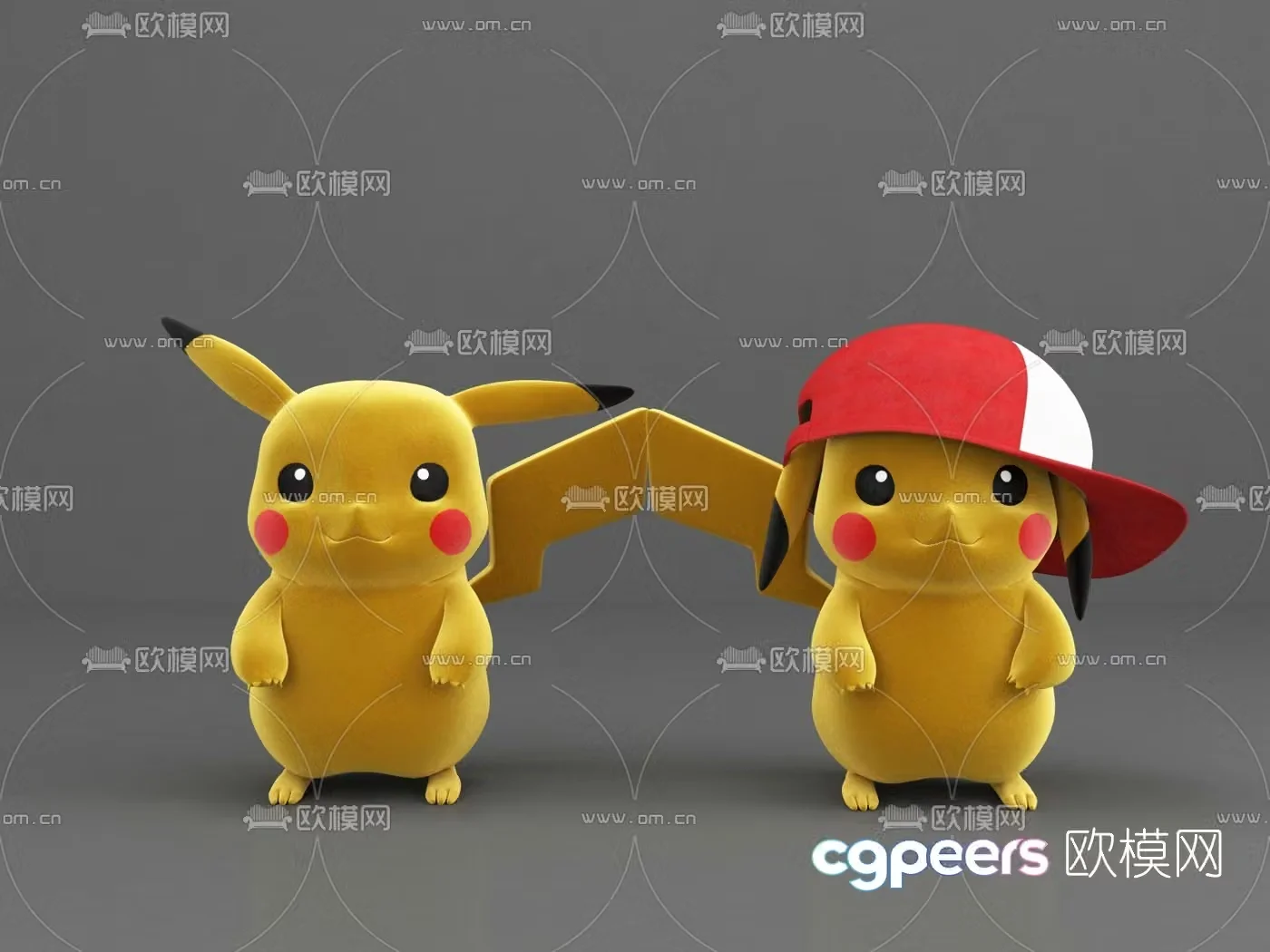 Modern Pikachu doll toy 3d model