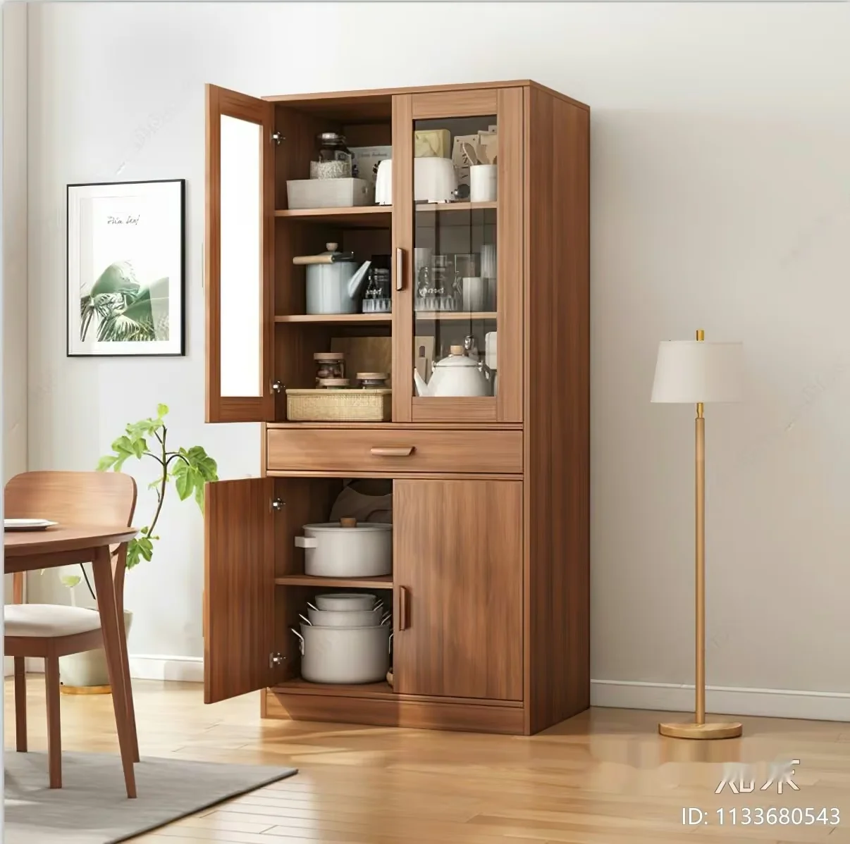 Wooden Cabinet 3D Model – 9466 – VRAY Render