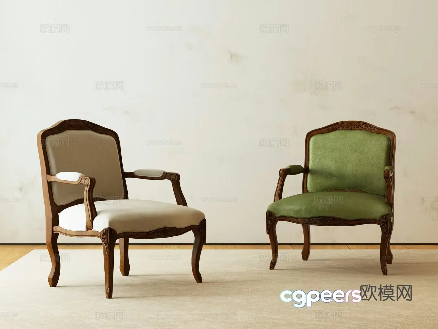 American casual chair 3d model