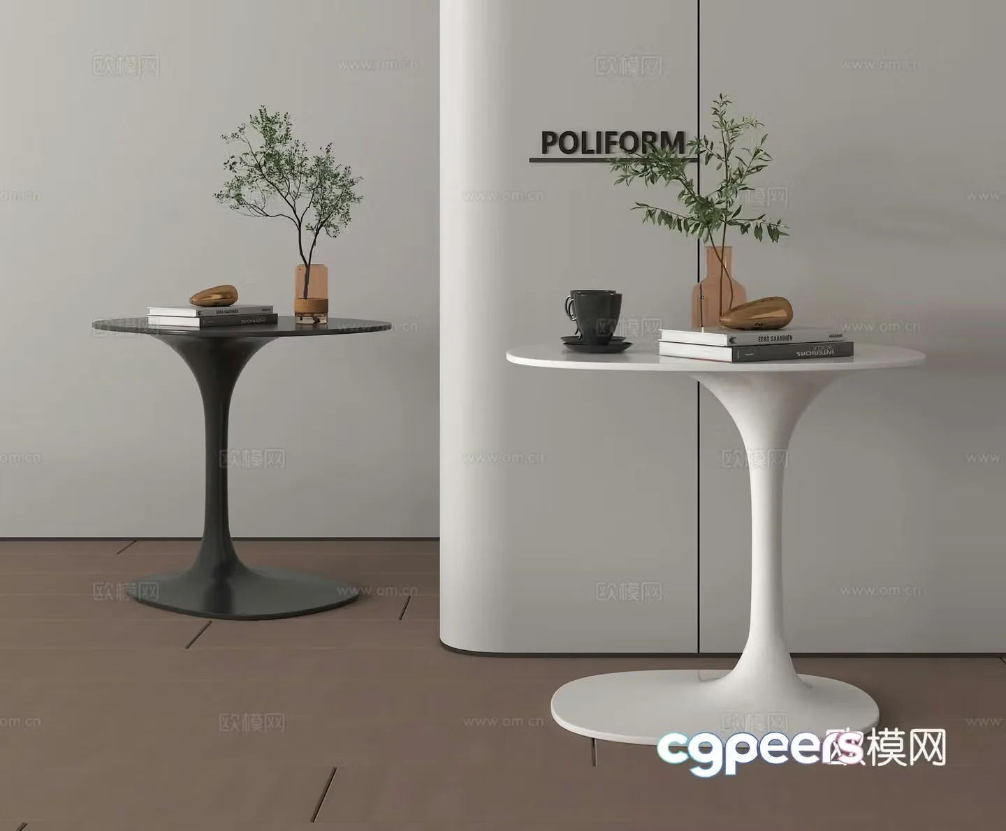 Round angle side flower art cup 3d model
