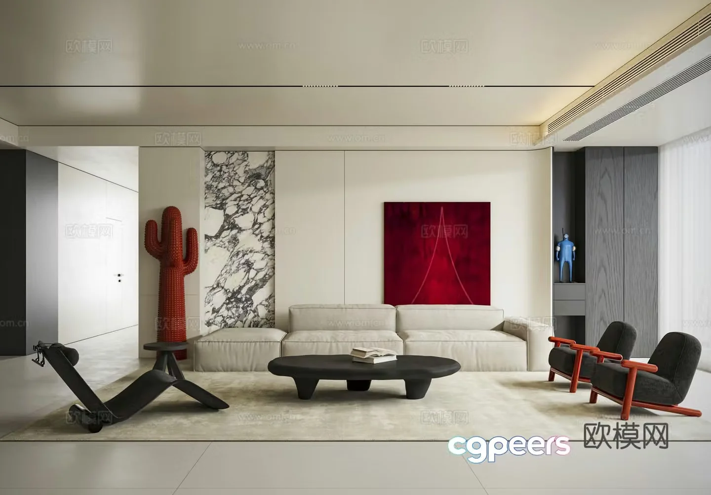 Modern minimalist room 3D model