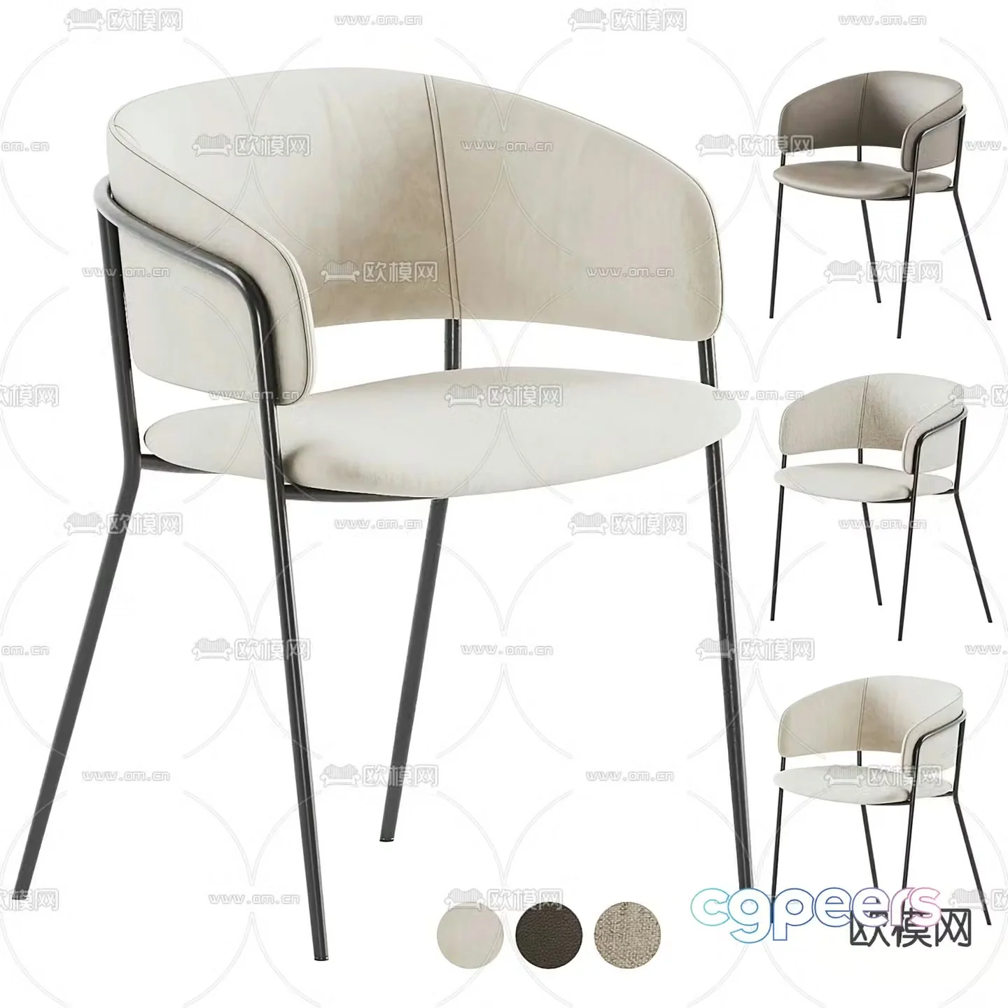 Runnie chair dining chair 3d model