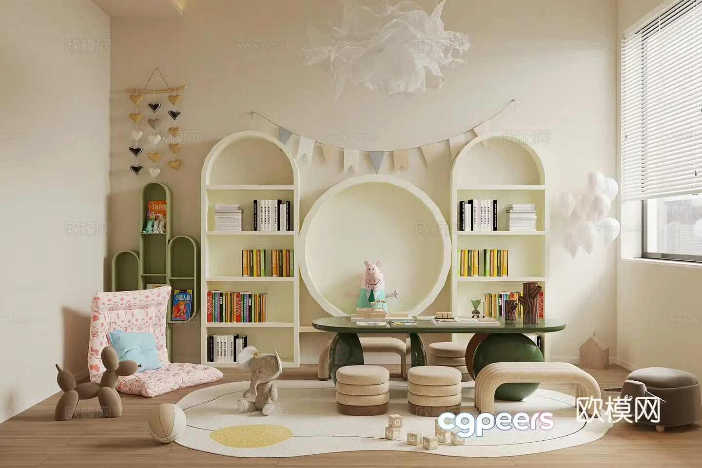 Modern children’s entertainment room Plush toys Children’s entertainment equipment Children’s toy room Children’s room 3d model