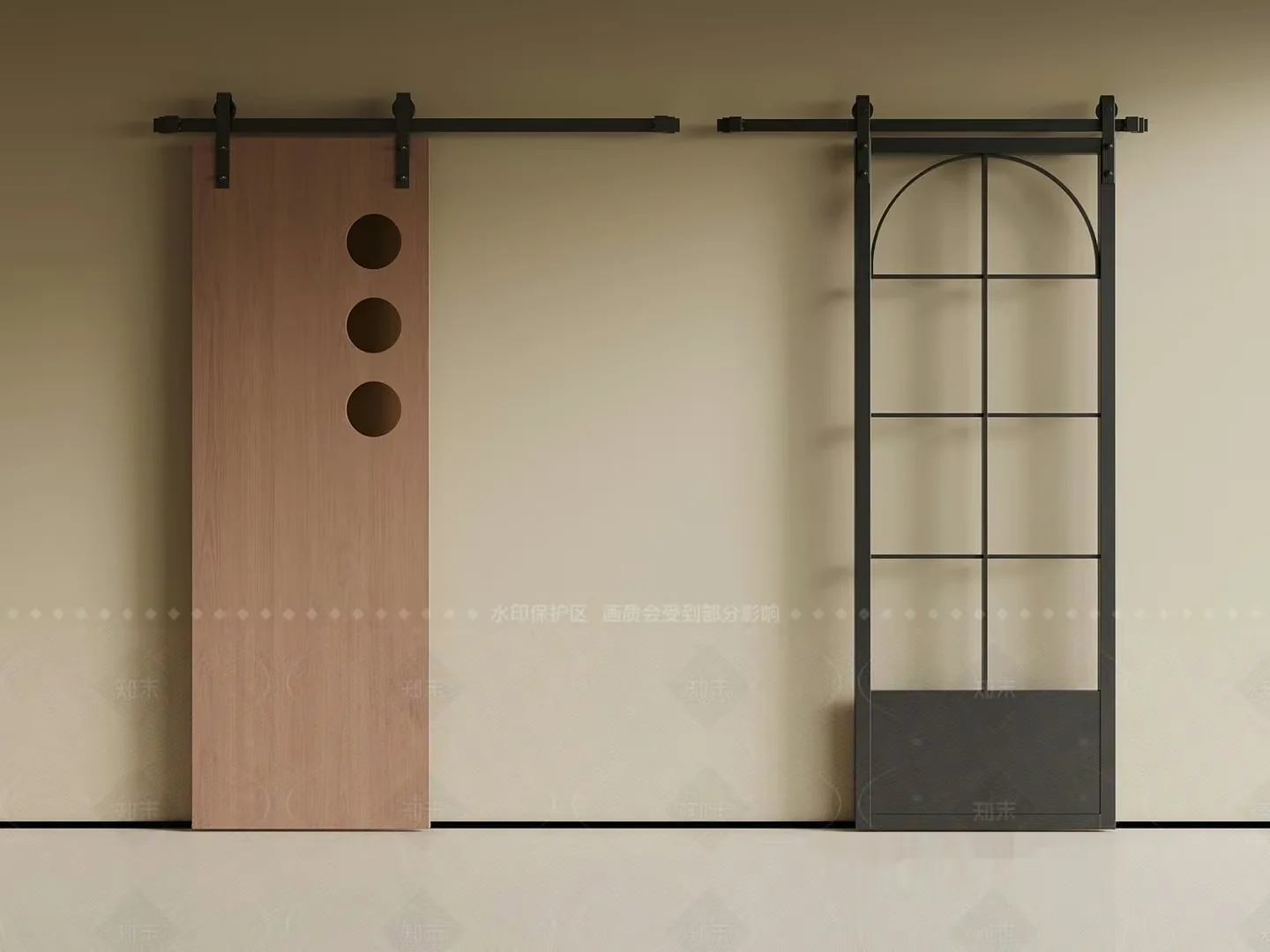 A Sliding Door With A Unique Design 3D Model – 7729 – VRAY Render