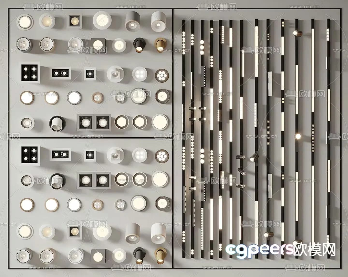 Downlight Recessed spotlight Track light Magnetic lamp 3D model