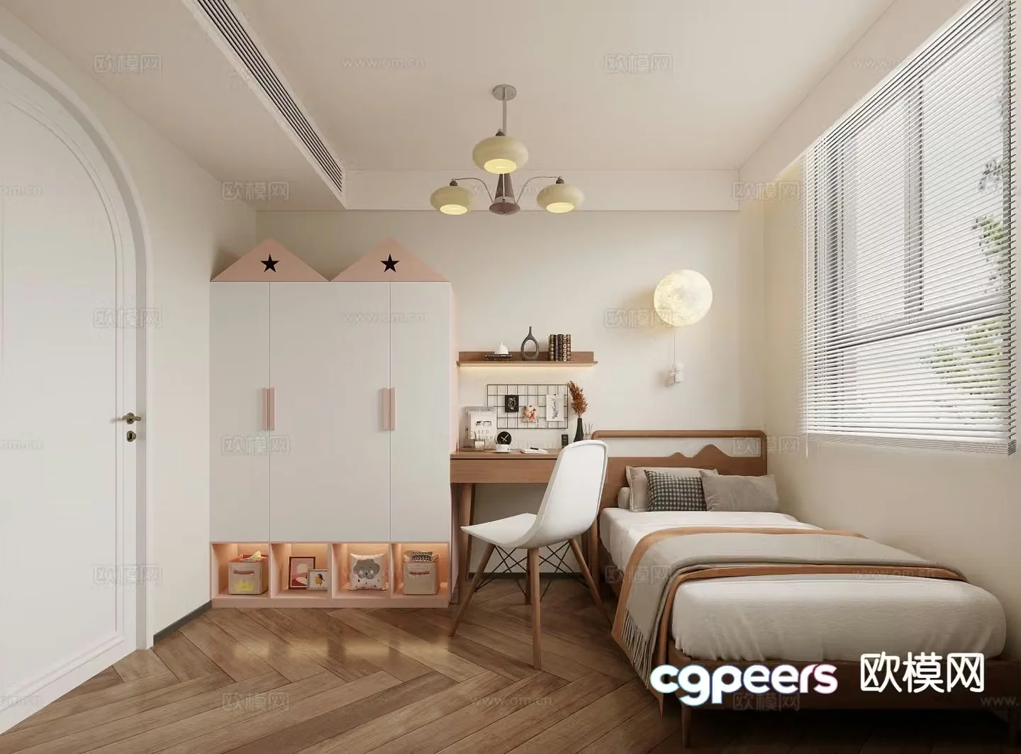 Medieval style children’s room 3D model of children’s room