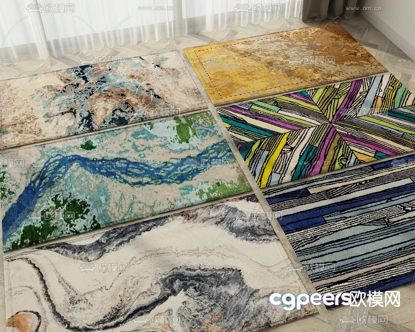 Abstract carpet Square carpet 3d model