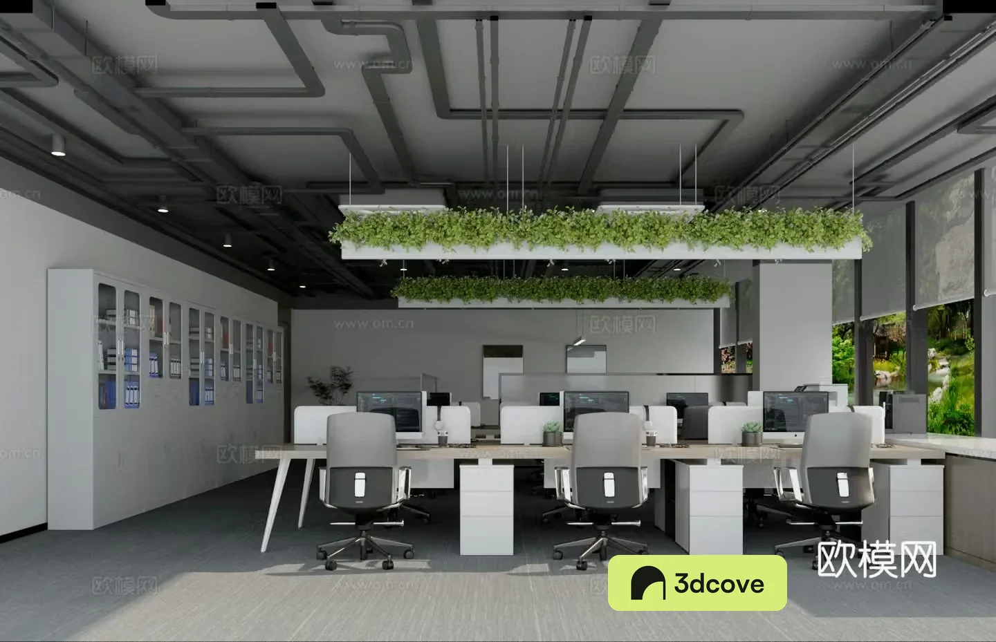 Modern public office area office staff area