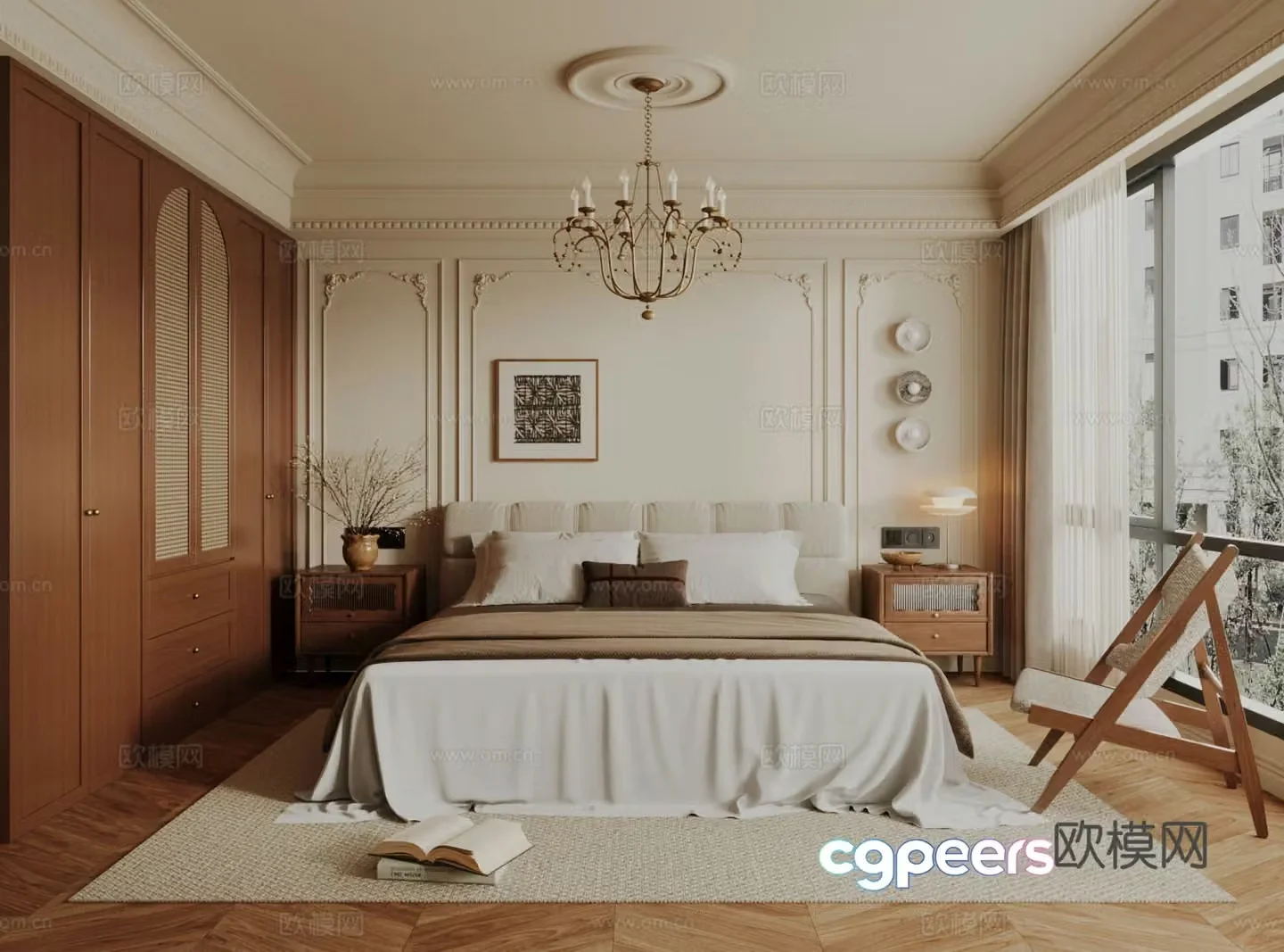 Middle-aged bedroom 3d model