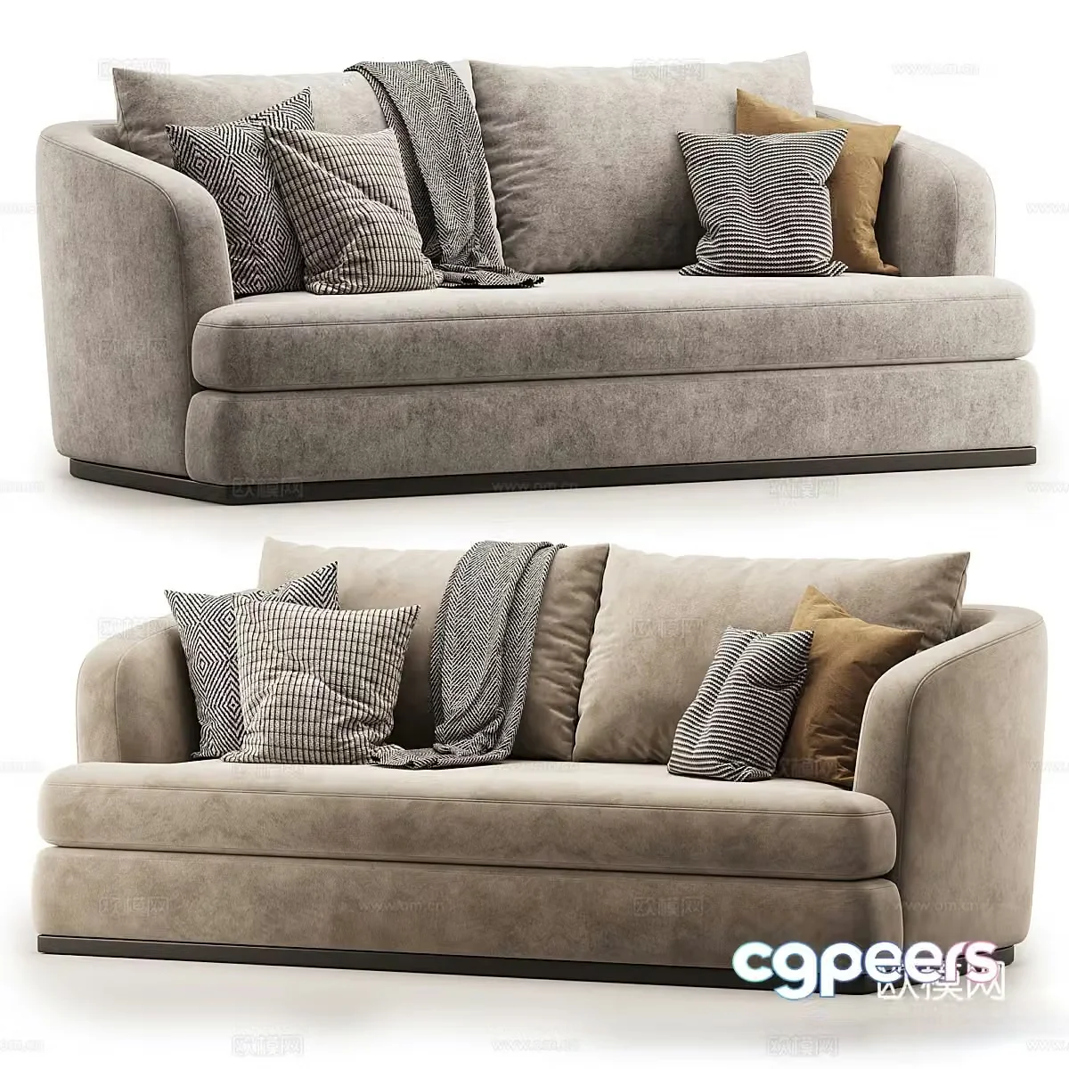 Modern double sofa 3d model
