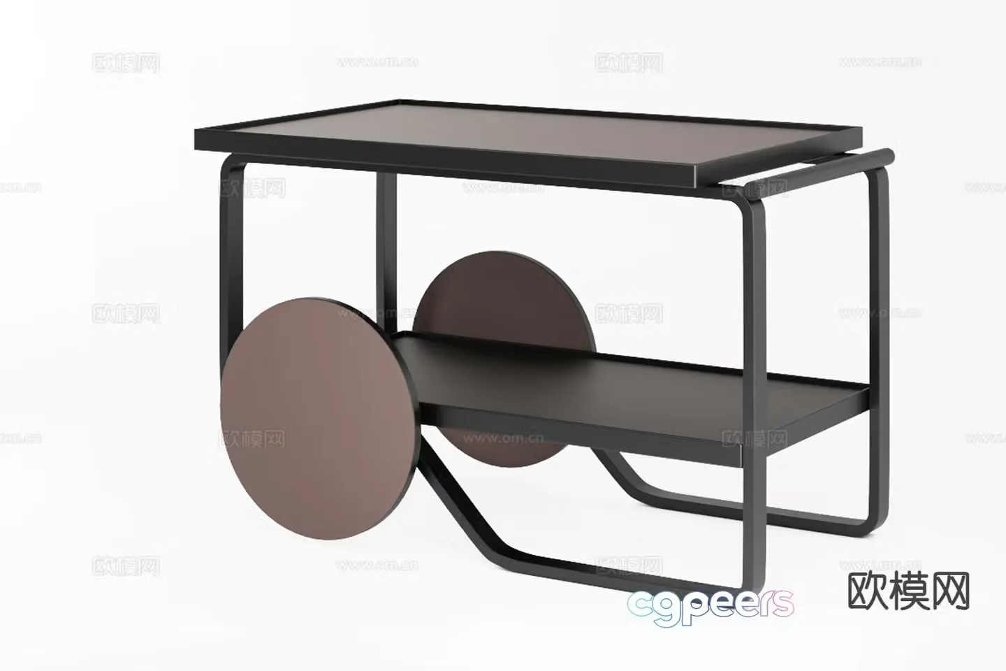 Coffee table mobile side table 3d model