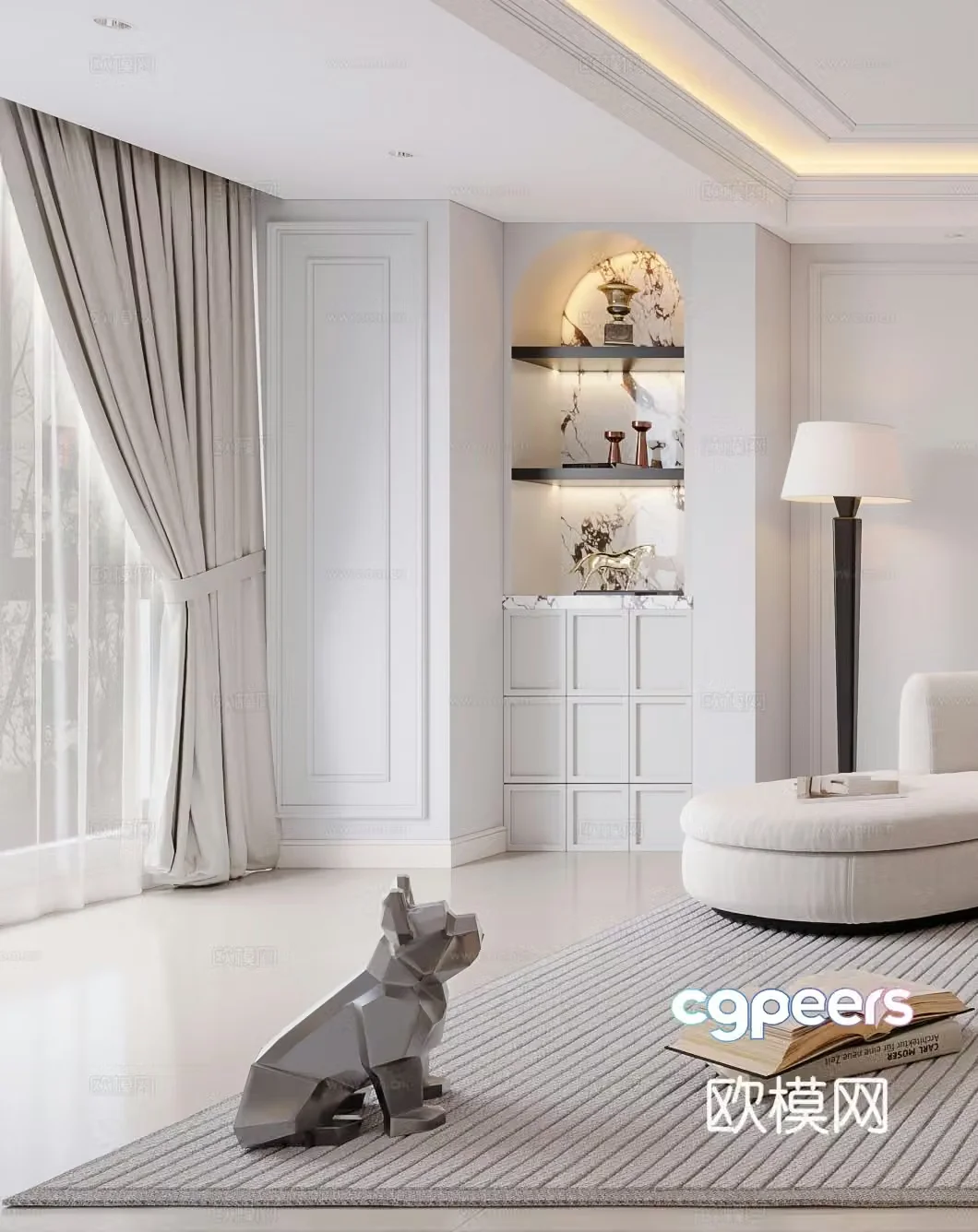 Modern ornaments Decoration Dog Floor lamp Wine cabinet Decoration cabinet G6673d model