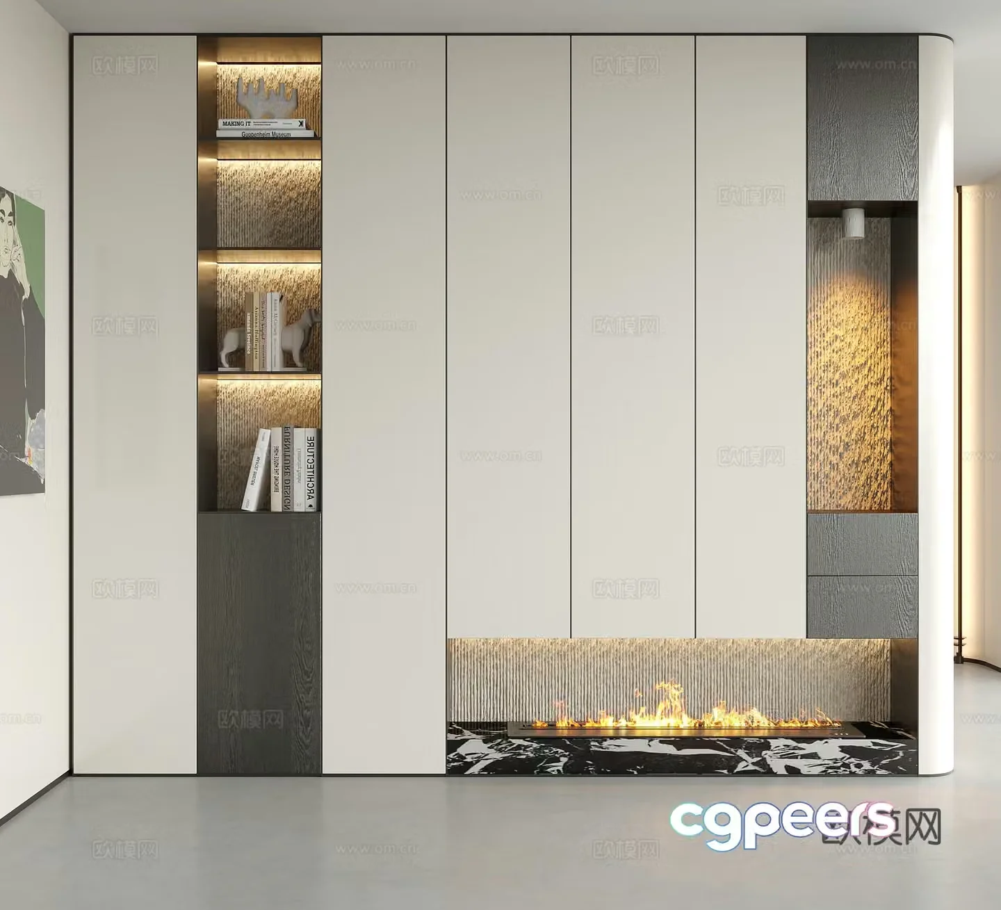 Modern decorative entrance door 3D model