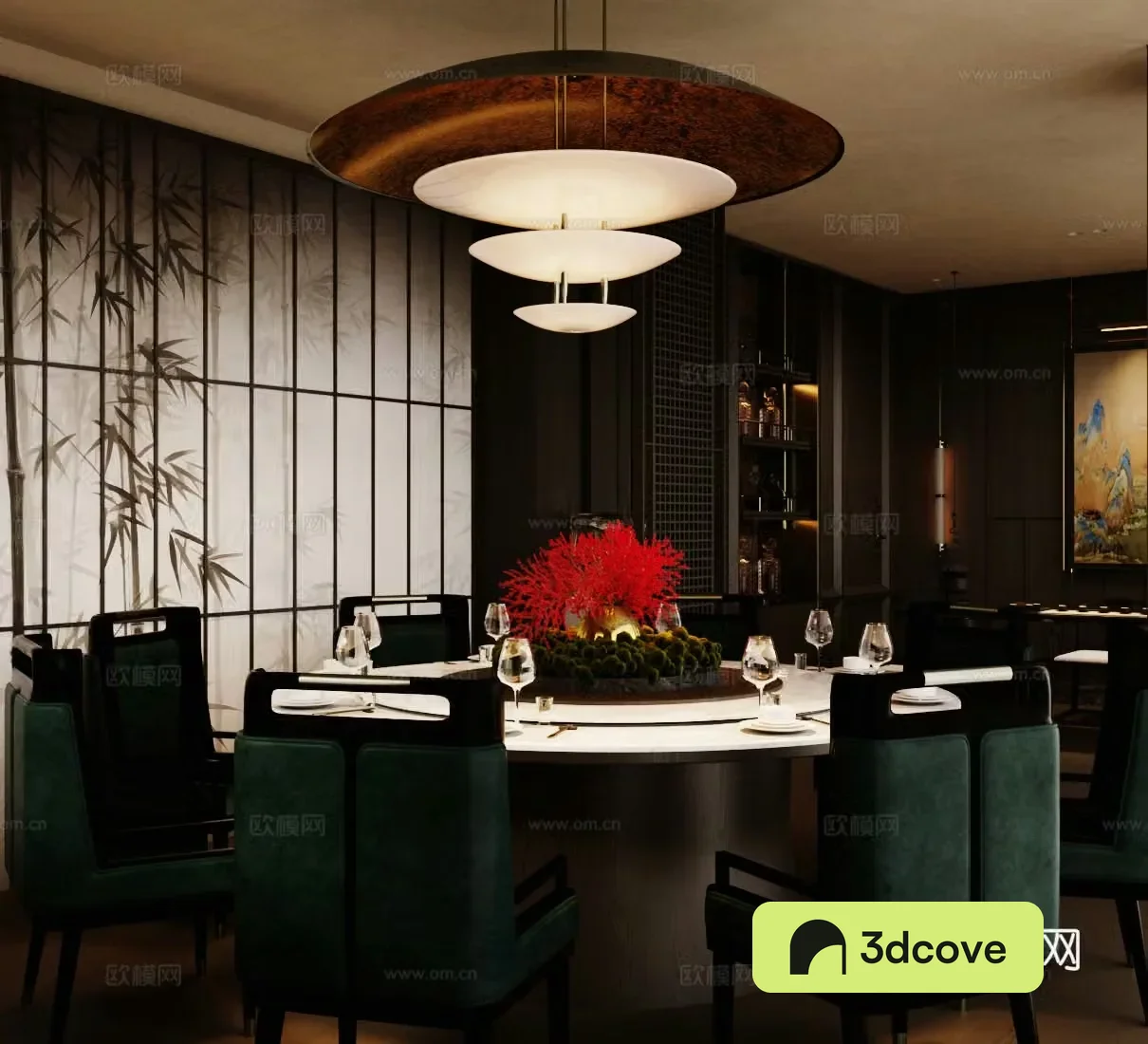New Chinese-style private rooms restaurant private rooms round dining table and chair combination hotel private rooms dining table and chair