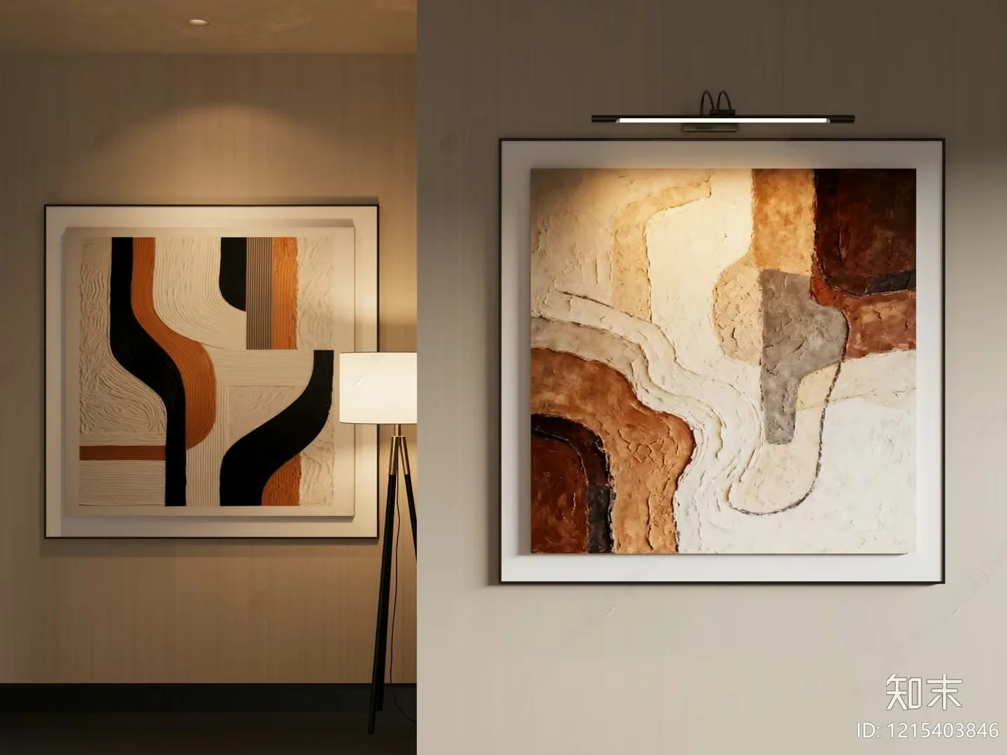 Modern Abstract Art Pieces 3D Model – 17775 – VRAY Render