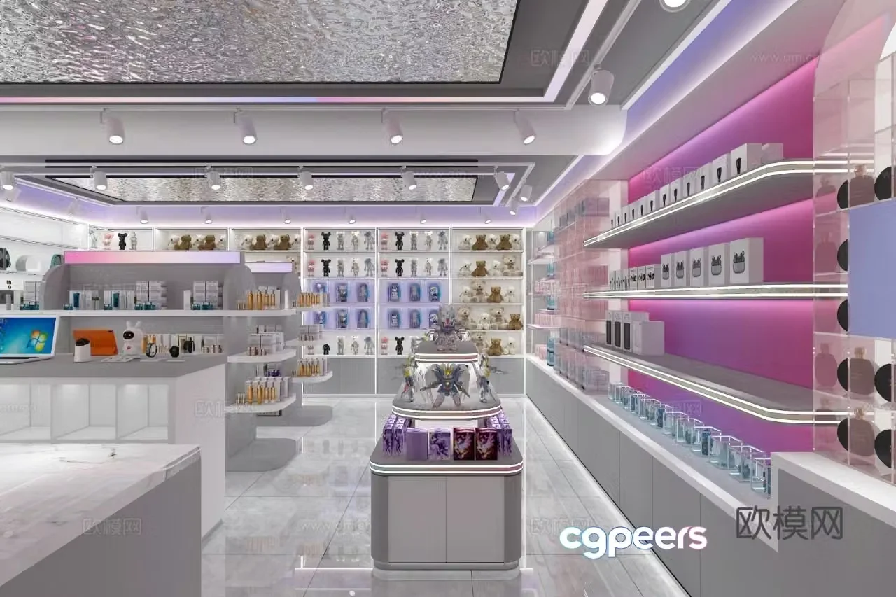 Modern trendy toy store handicraft store 3D model