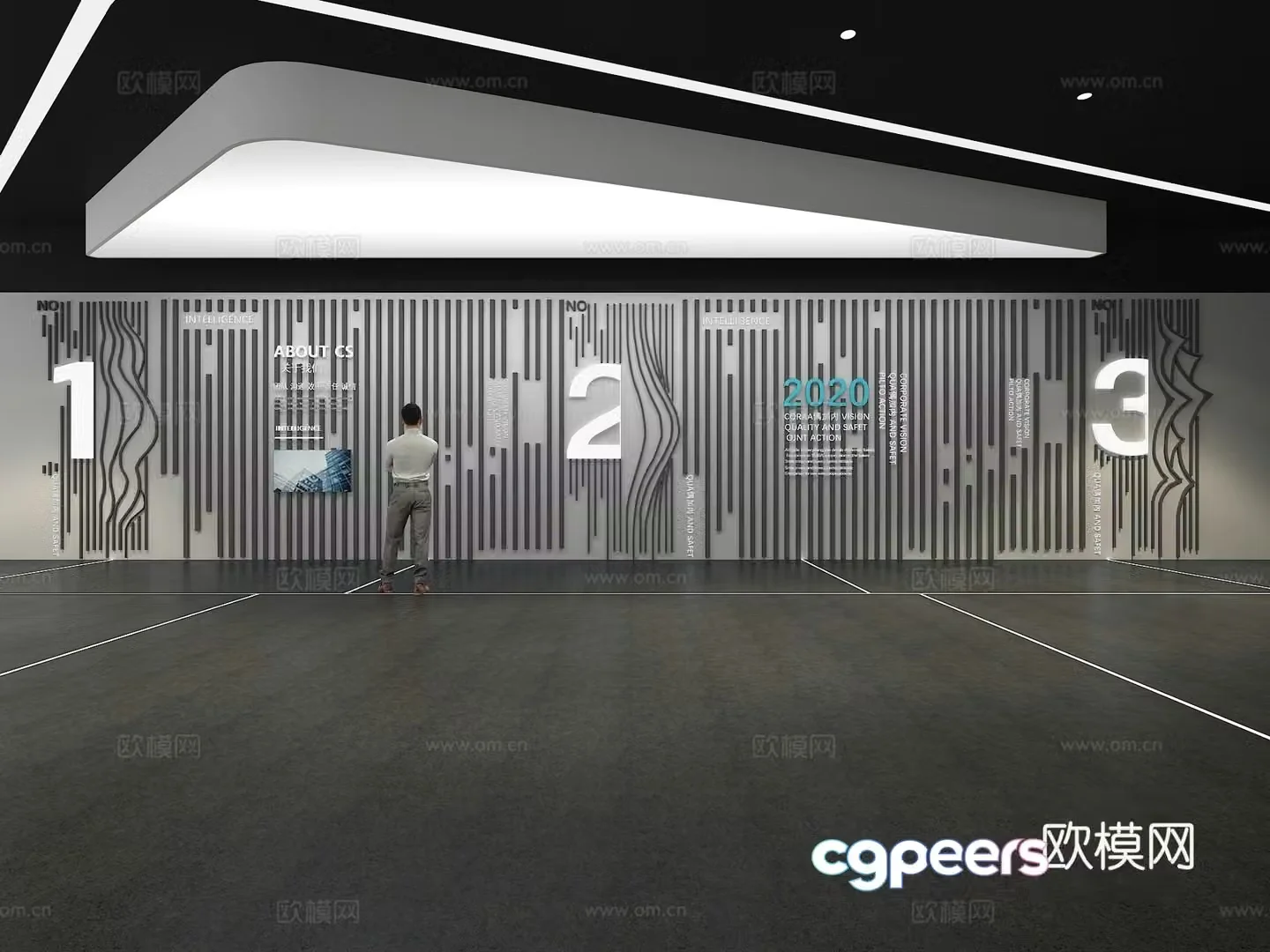 Cultural wall Corporate culture wall Display wall Theme wall Exhibition hall Campus culture Corridor 3D model