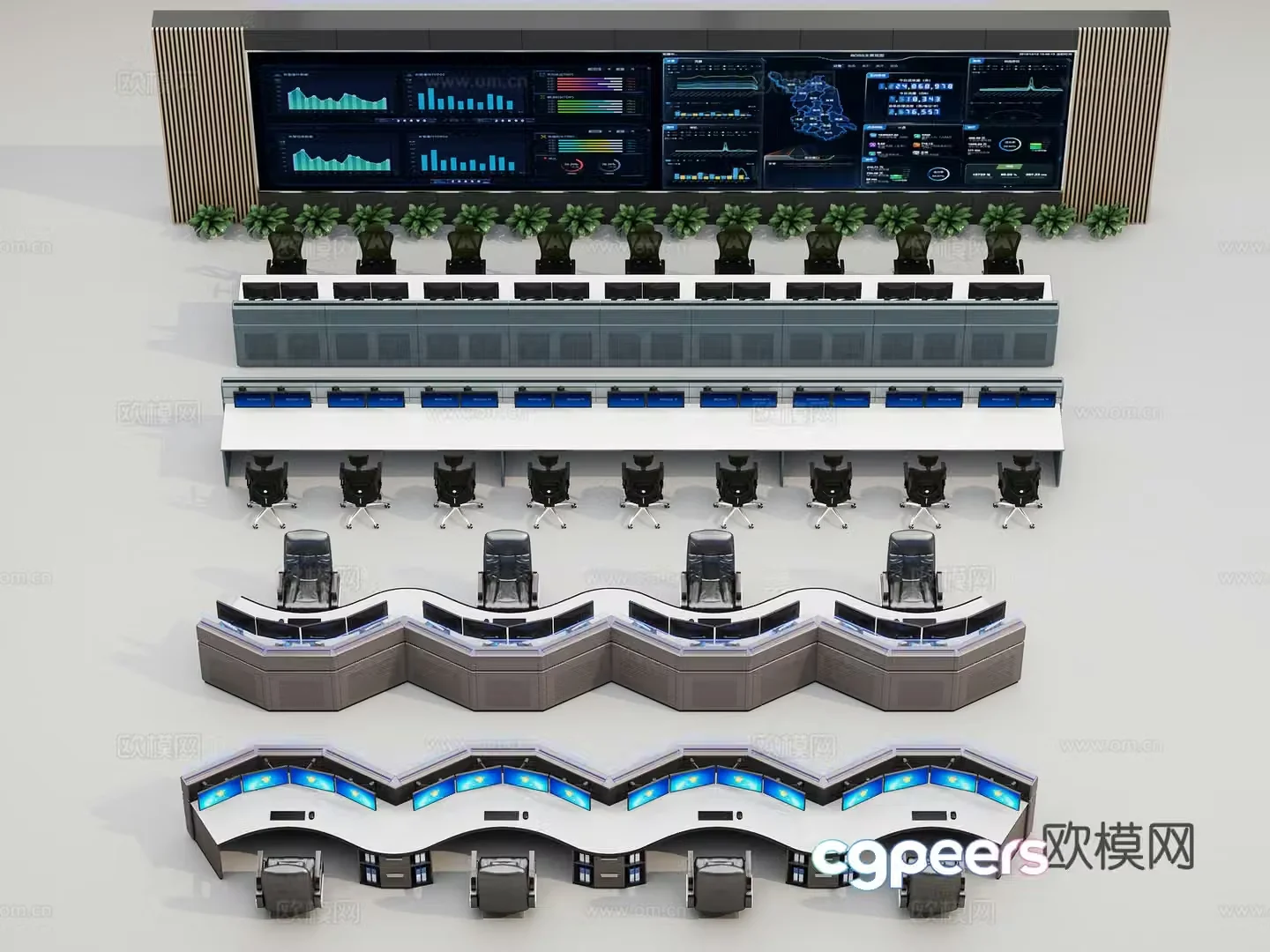 Console Workbench Monitoring Table 3D Model