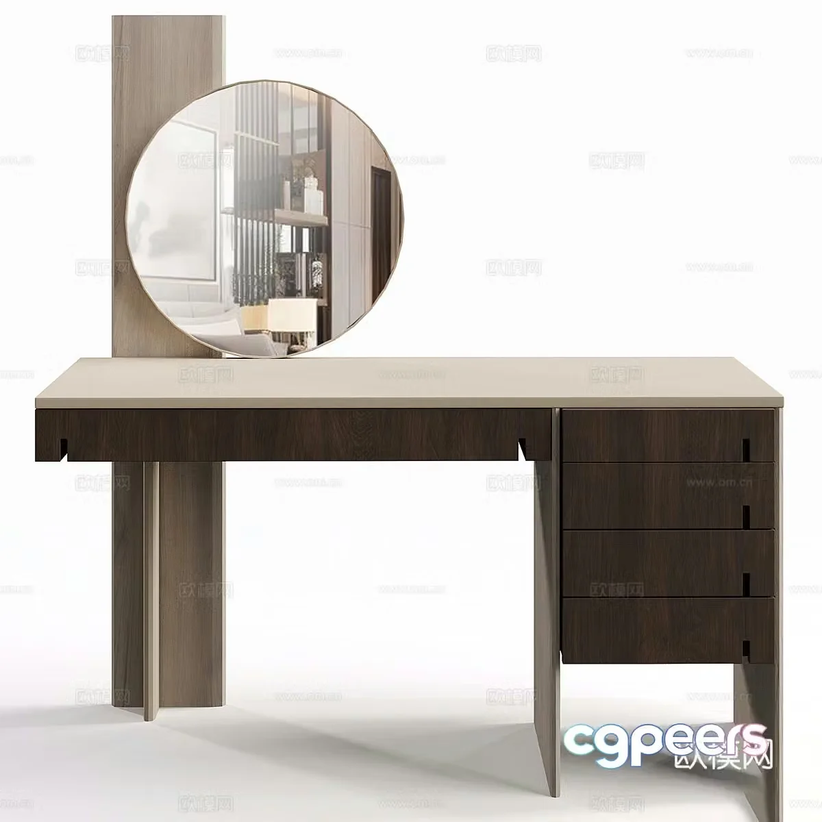 New Chinese style light luxury dressing table 3D model