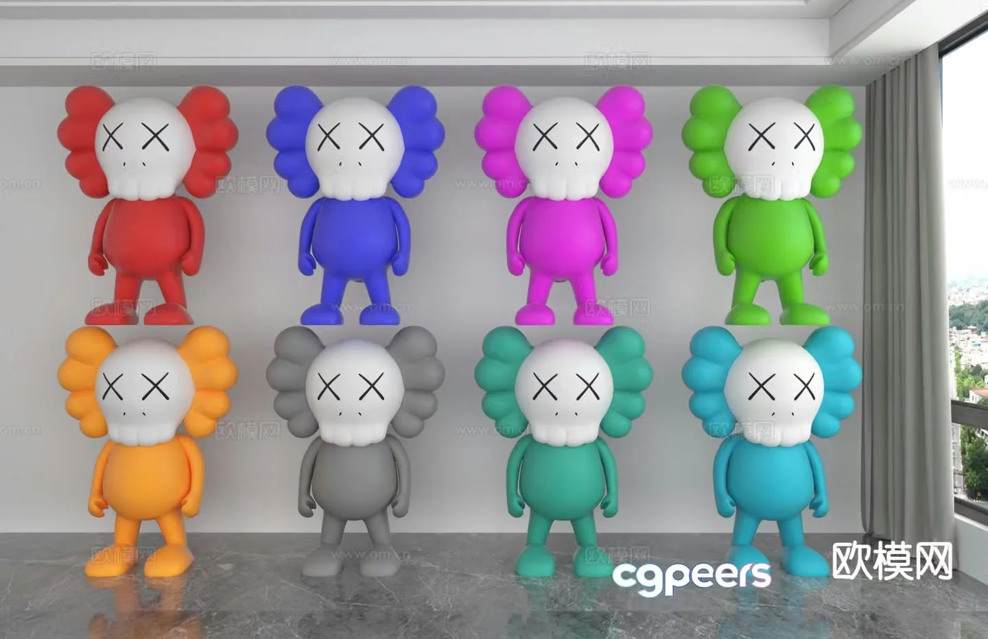 Kaws trendy toys doll ornaments 3D model
