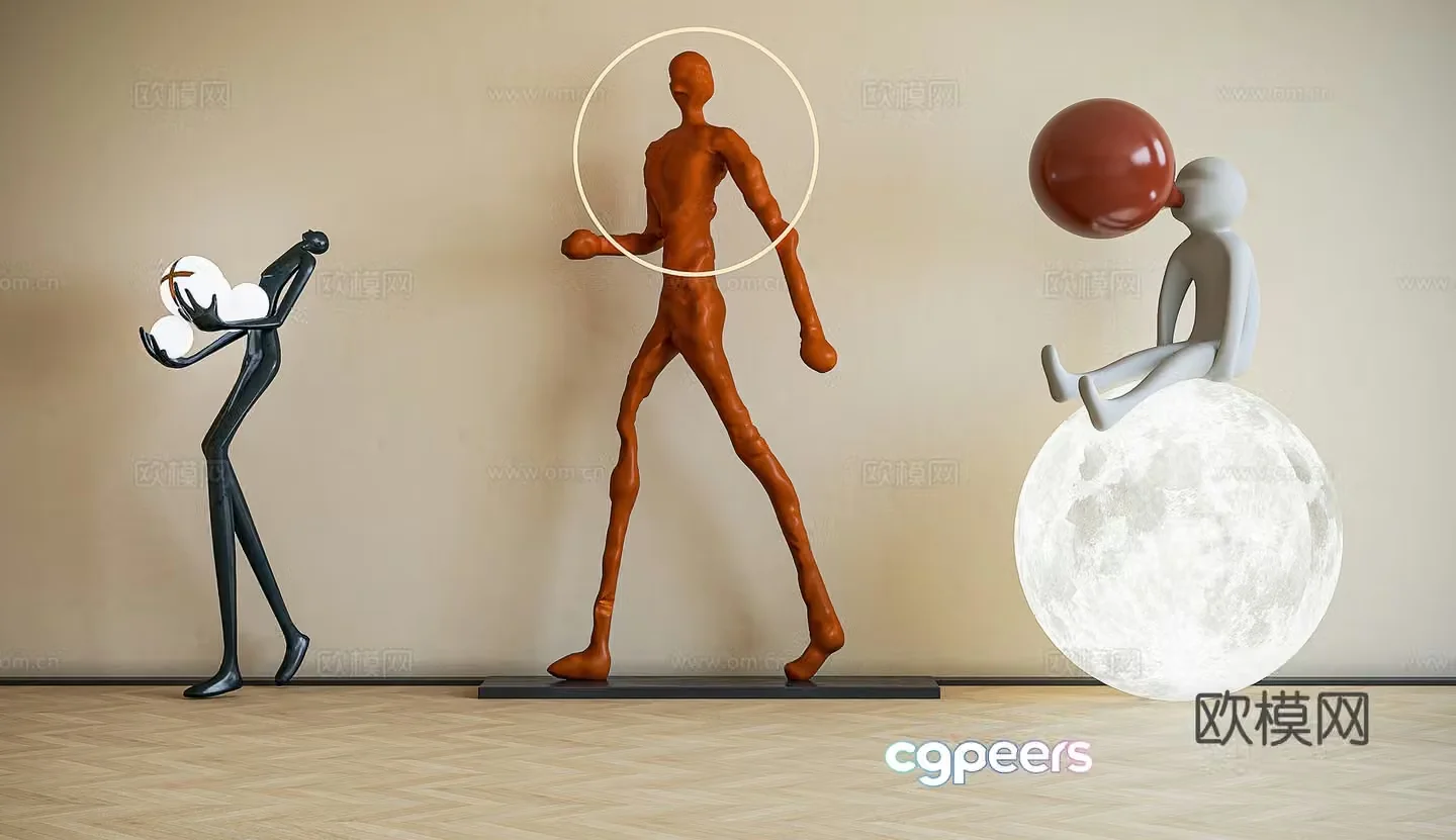 Modern minimalist sculpture 3d model
