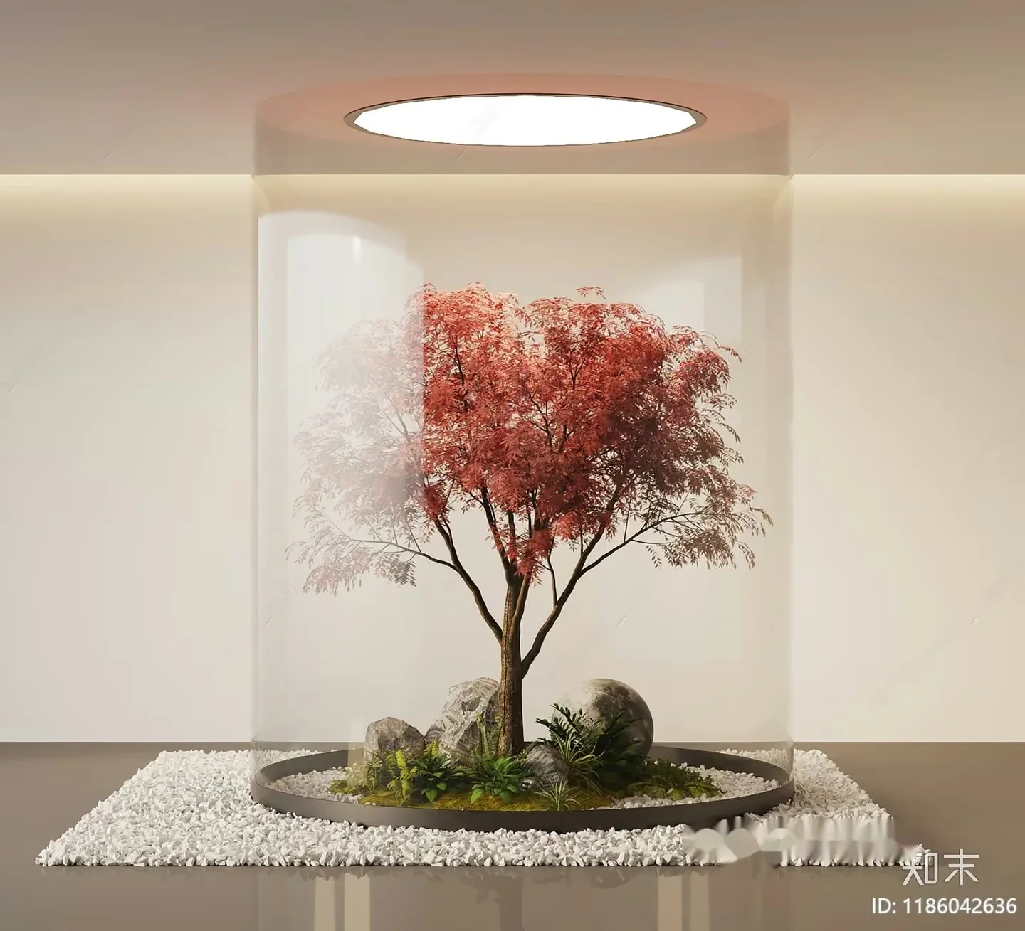 A Japanese Garden In A Glass Container 3D Model – 8068 – VRAY Render
