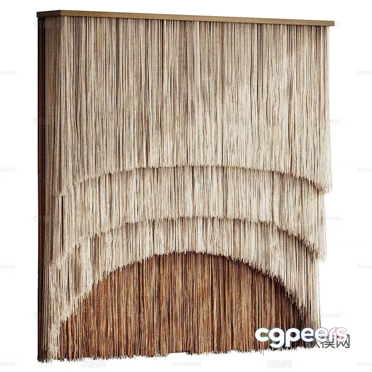 New Chinese style Wasabi FRINGE wire curtain pendant 3D model