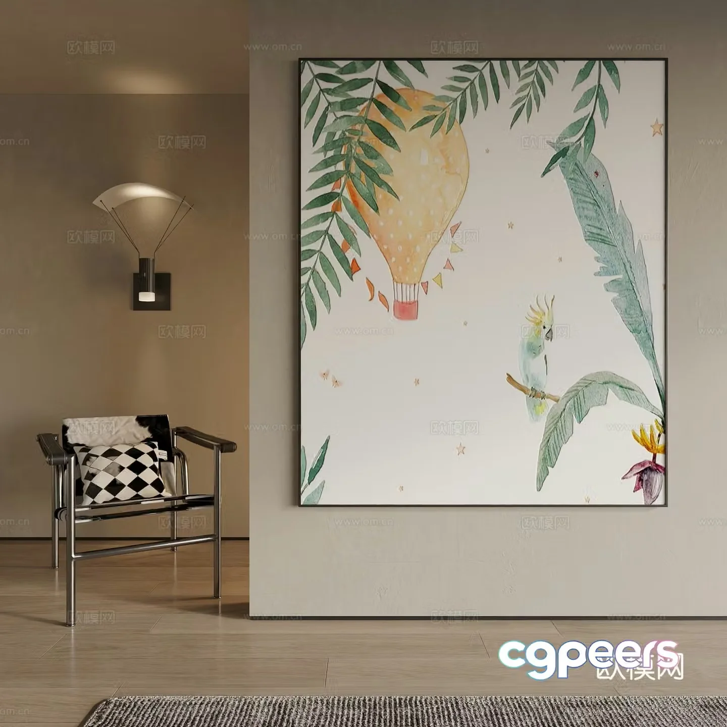 Modern decorative painting 3d model