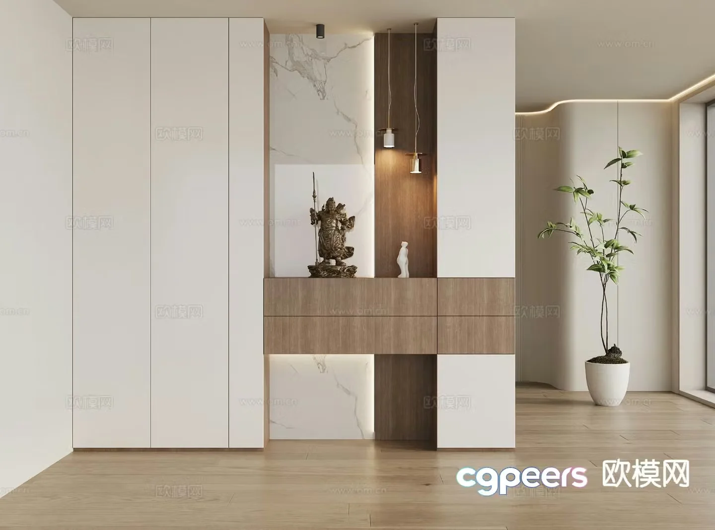 Modern entrance shoe cabinet custom shoe cabinet 3d model