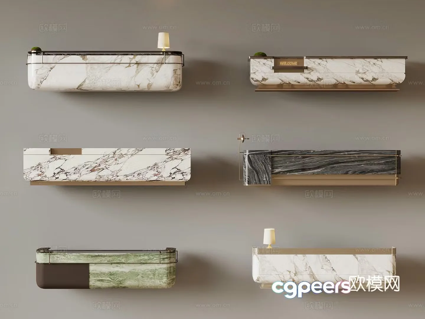 Modern reception desk bar 3d model