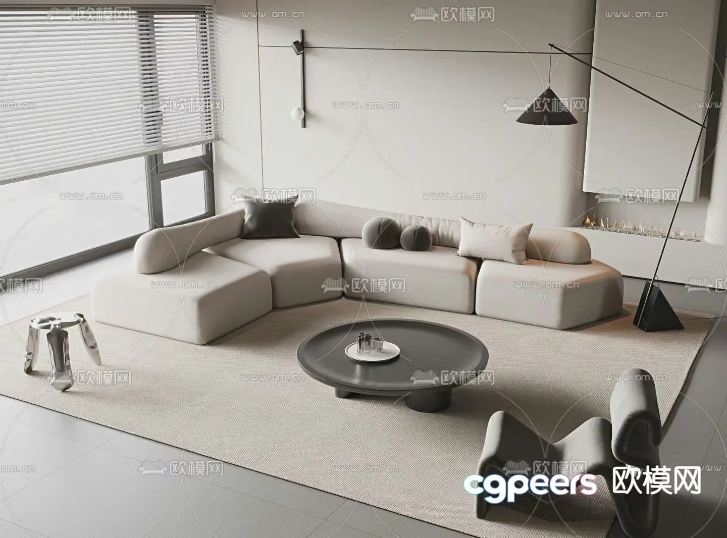 Modern sectional sofa 3d model