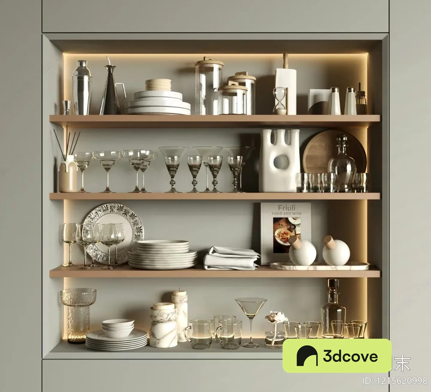 A Shelf With Various Items