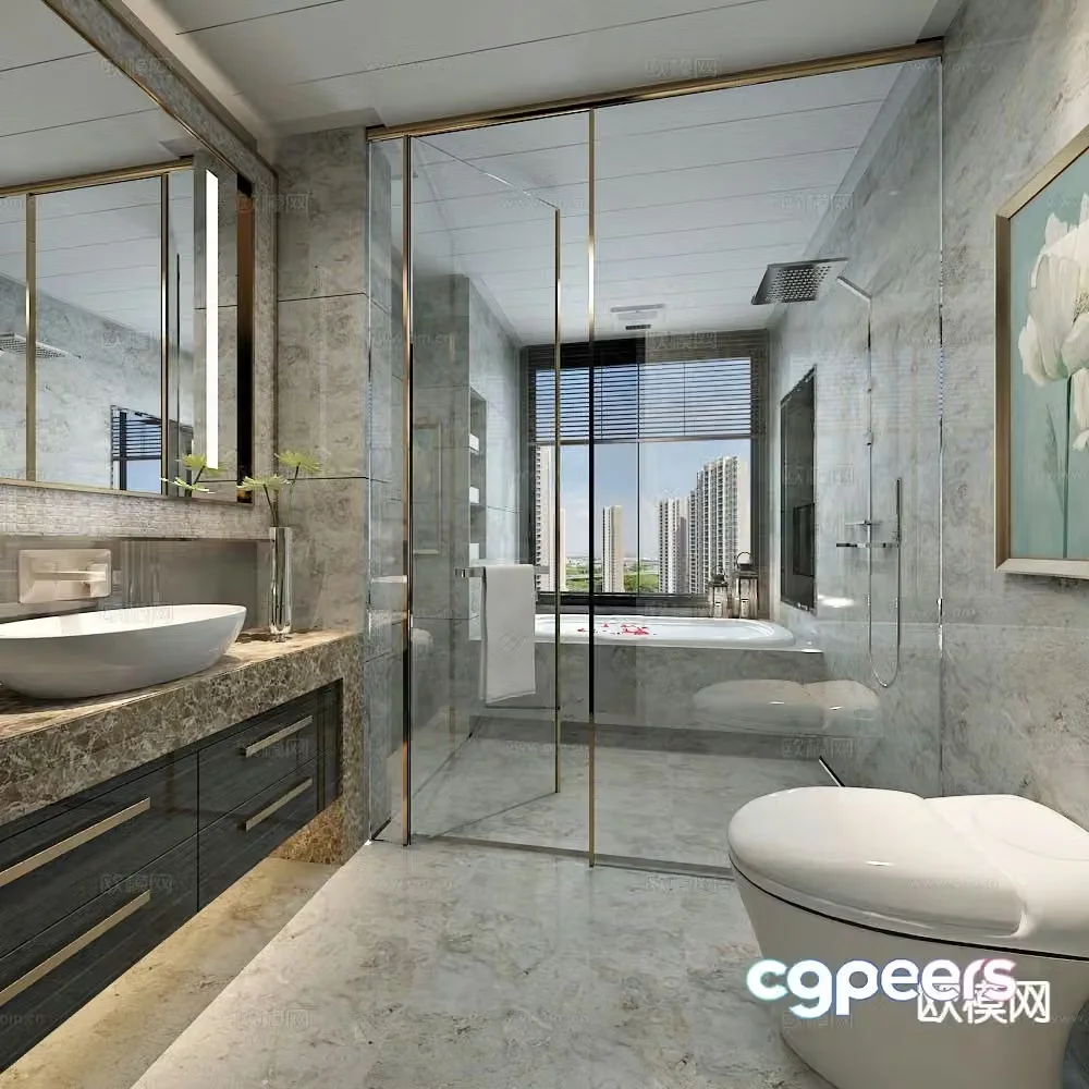 Postmodern bathroom bathroom 3d model