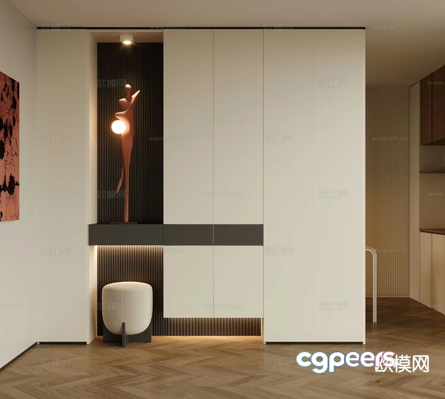 Modern entrance shoe cabinet partition cabinet 3d model