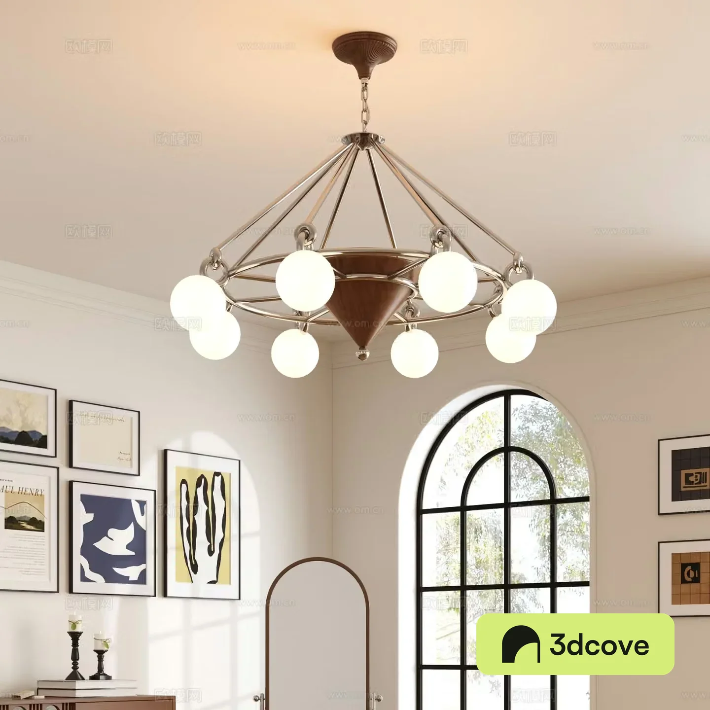 Medieval style multi-head chandelier