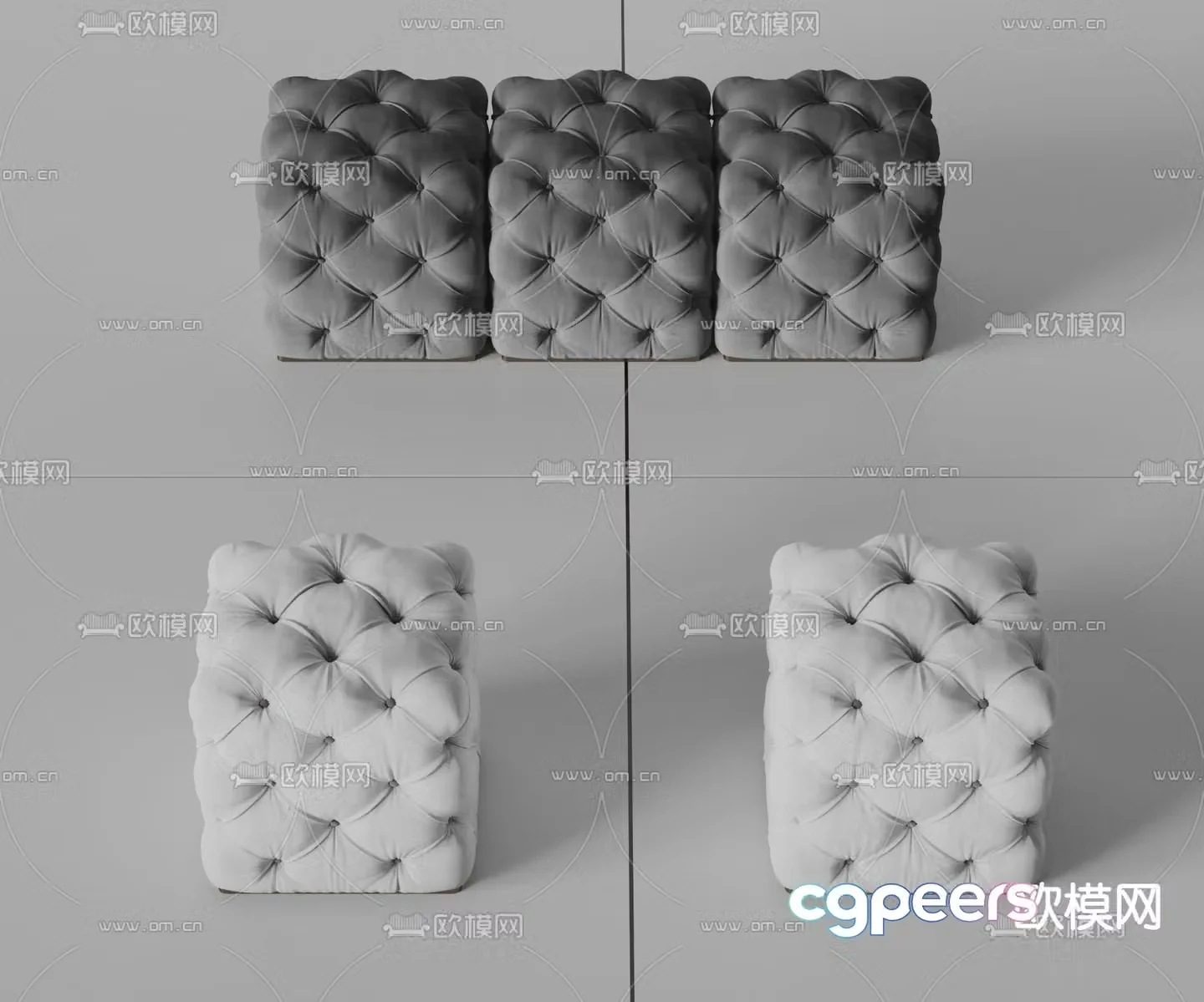POLIFORM Italian sofa stool 3d model