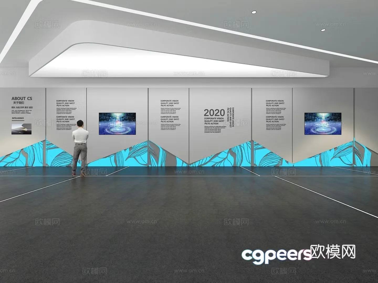 Cultural wall Corporate culture wall Display wall Classroom Exhibition hall Campus culture Corridor 3D model