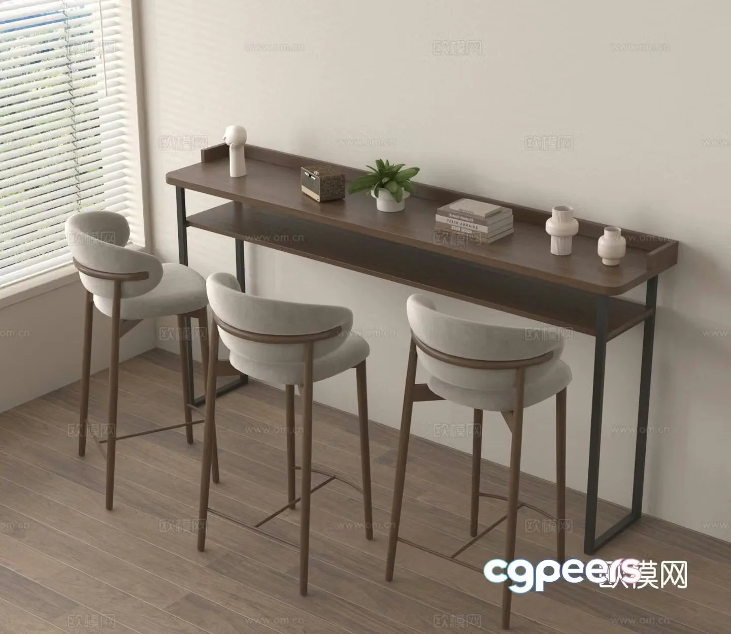 Bar counter bar chair island 3d model