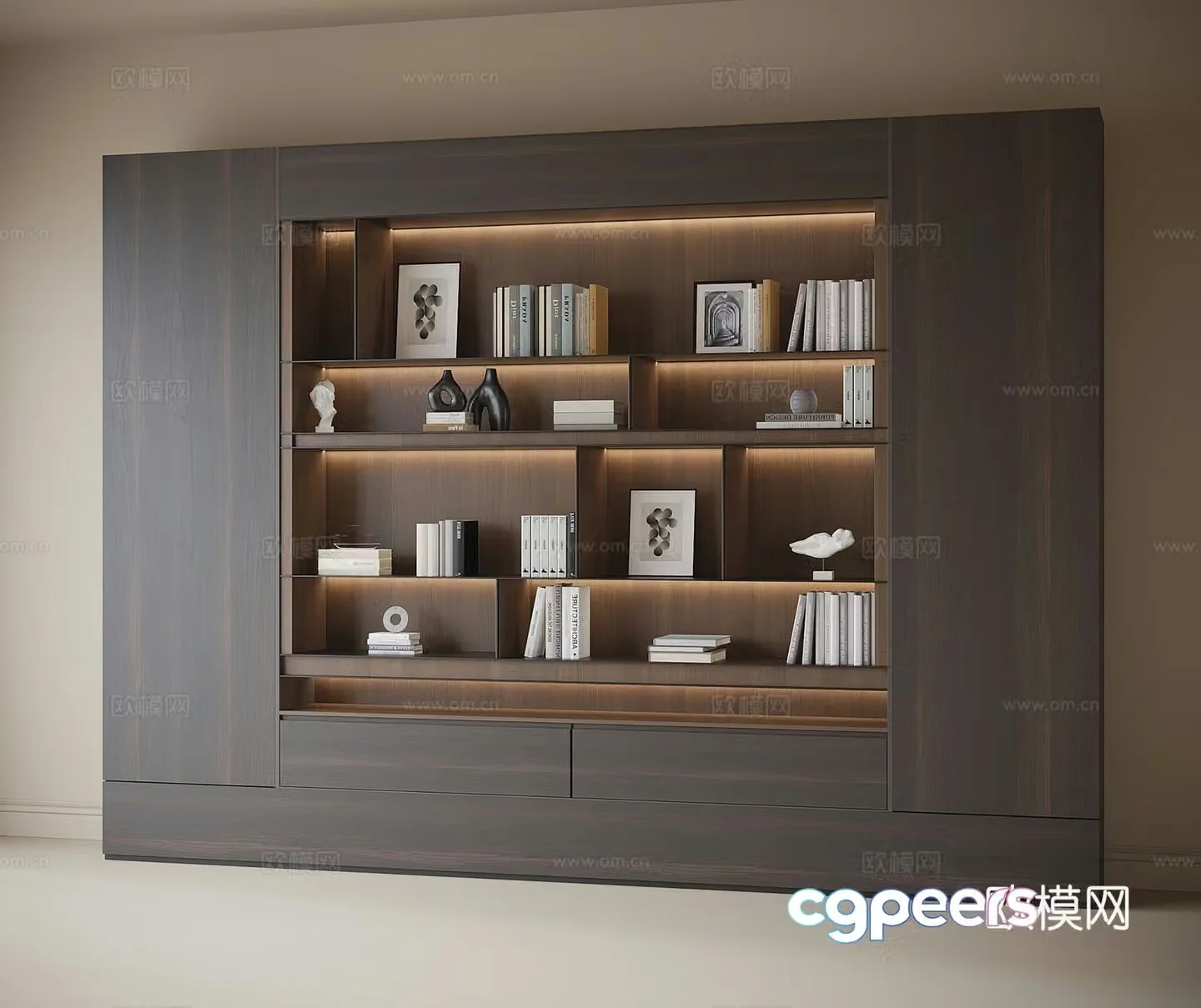 Modern bookcase Office bookcase 3d model