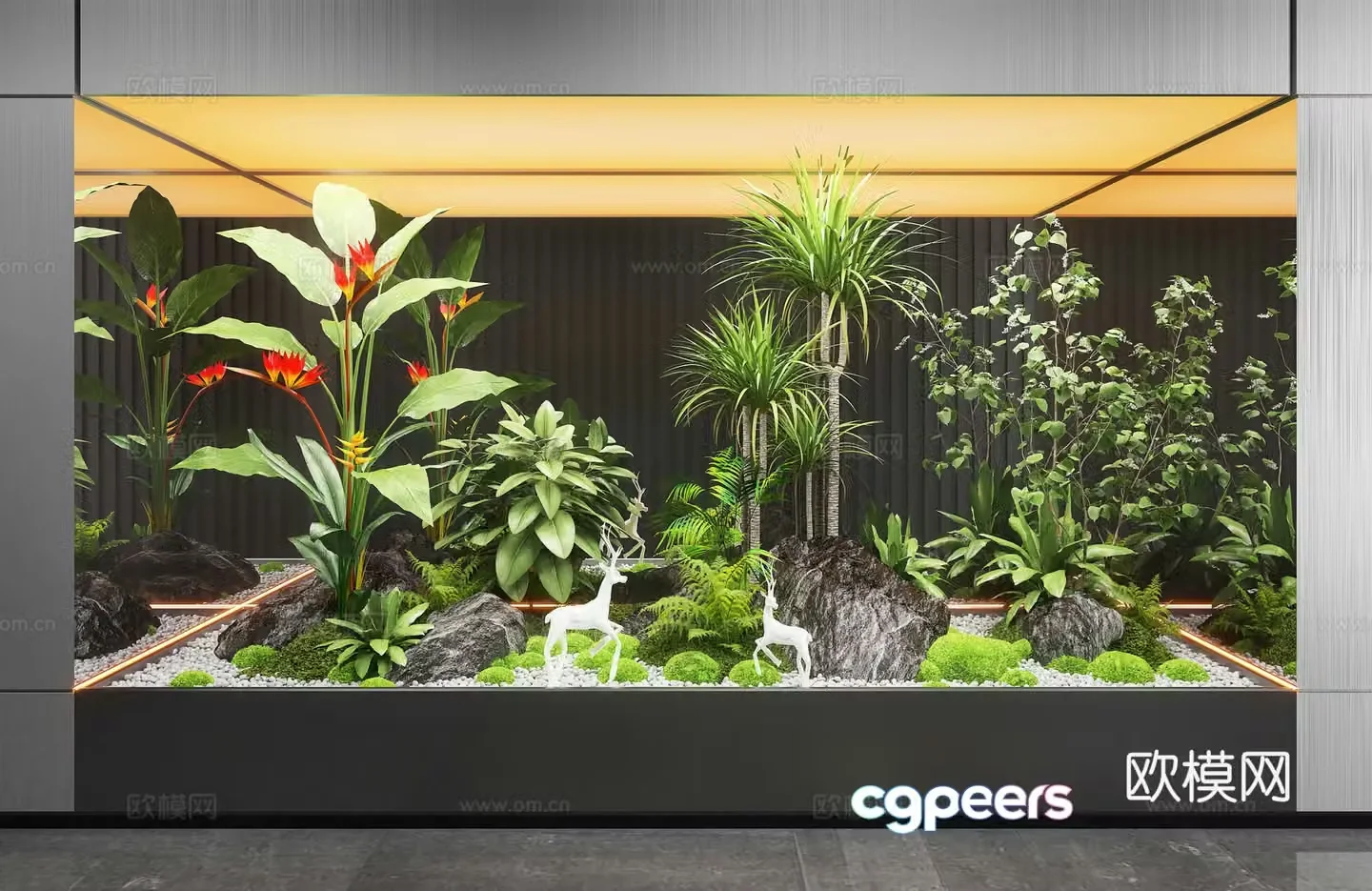 Modern Landscape Brucea Indoor Landscape 3D Model