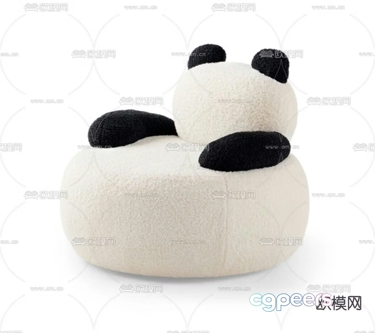 Modern children’s sofa red panda chair lazy sofa 3d model