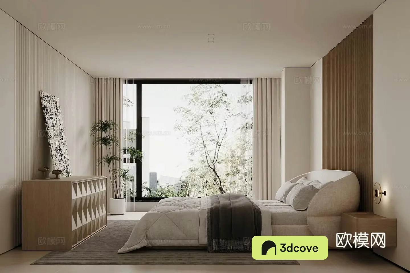 Middle style bedroom master bedroom 3D model