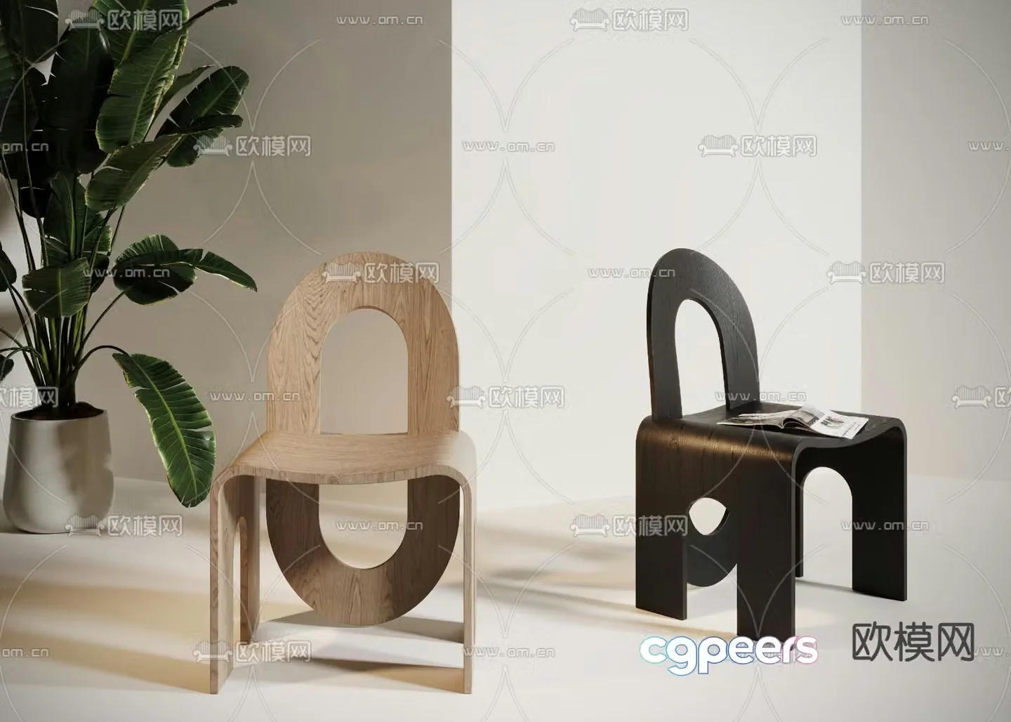 Wabi-sabi chair dining chair 3d model