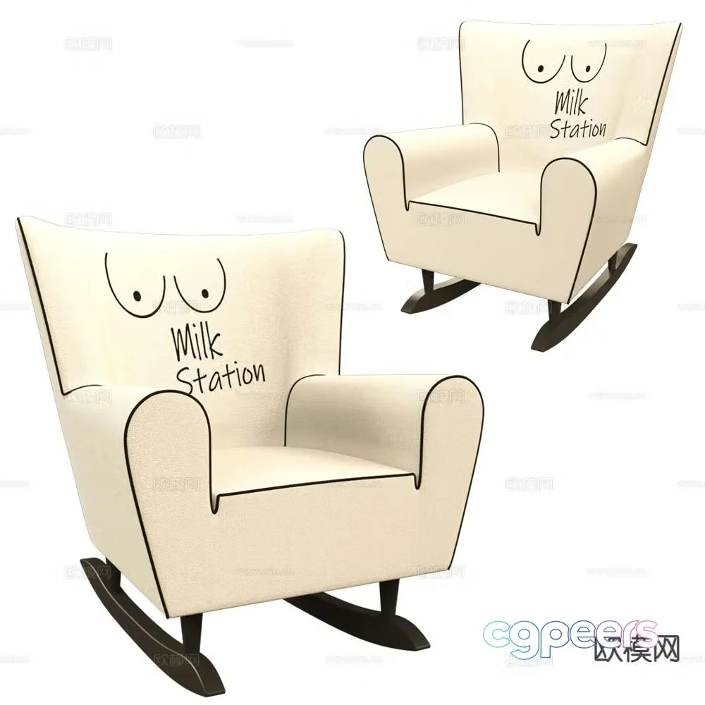 Pop Label Modern Chair Lounge Chair 3d model