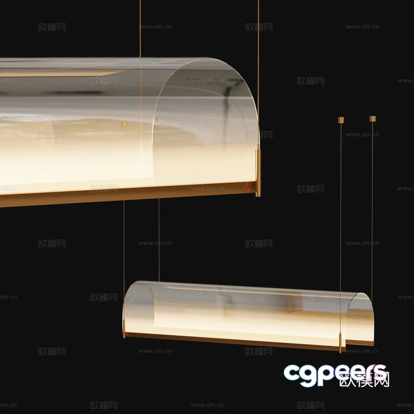 Modern art glass chandelier 3d model