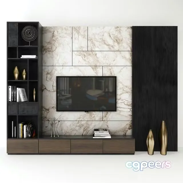 3ds Max Free – Tv wall set_ 03