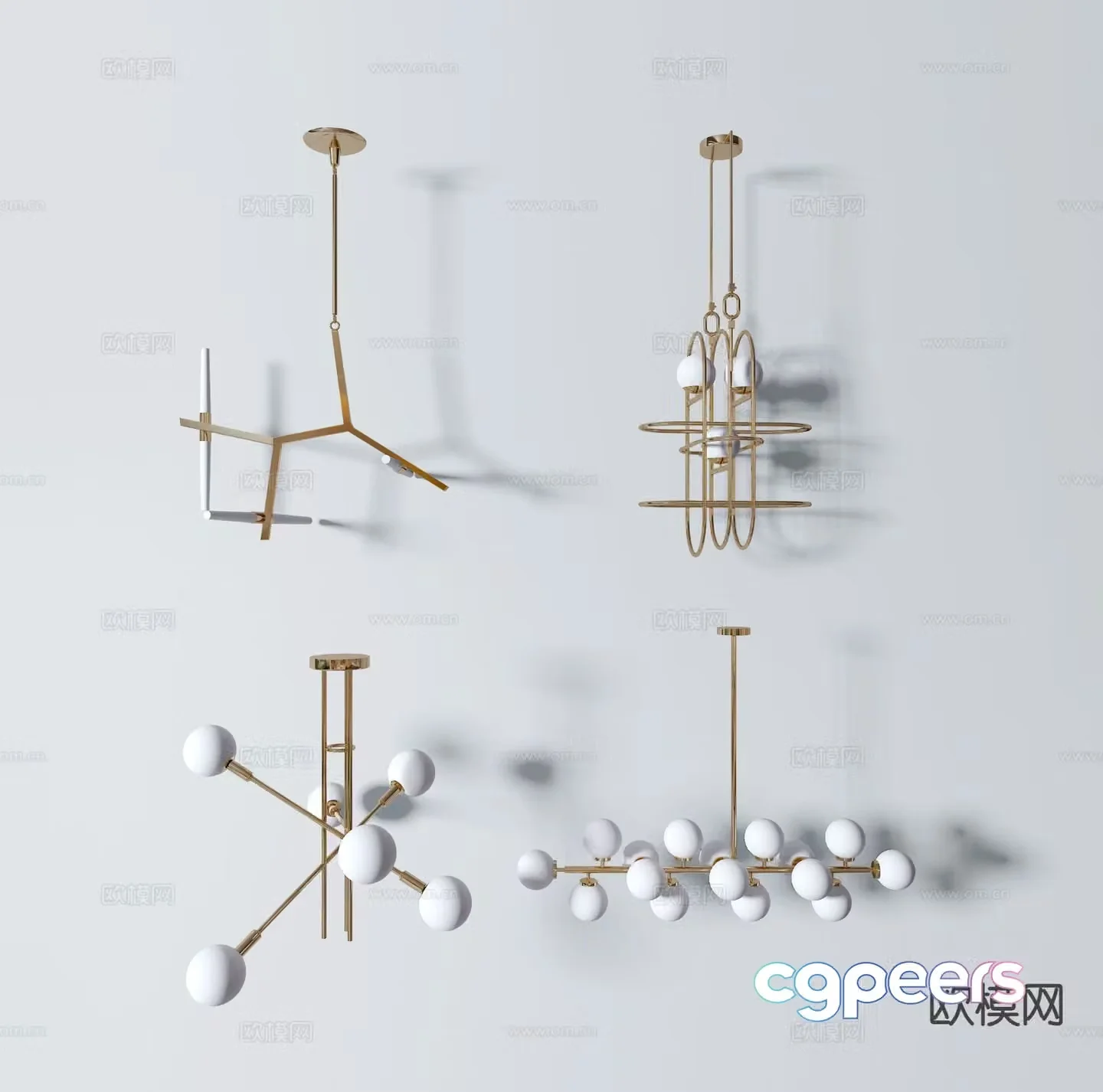 Light luxury chandelier art chandelier 3d model